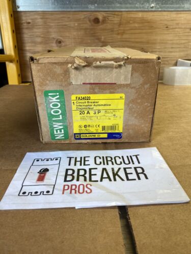 SQUARE D FA34020 3 Pole 20 AMP Type FA 20A I Line Circuit Breaker 