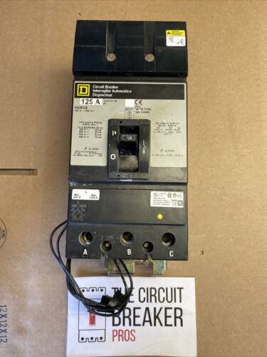 Square D KA 3 pole 125 amp 600v KA361251021 Shunt Circuit Breaker  KA36125-1021 