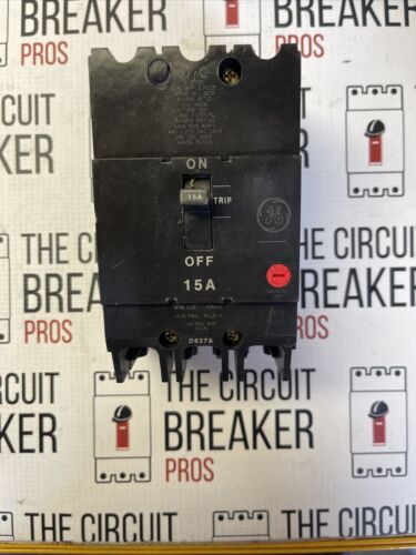 GE TEY TEY315 15 Amp 480/277V 3 Pole Bolt On Circuit Breaker