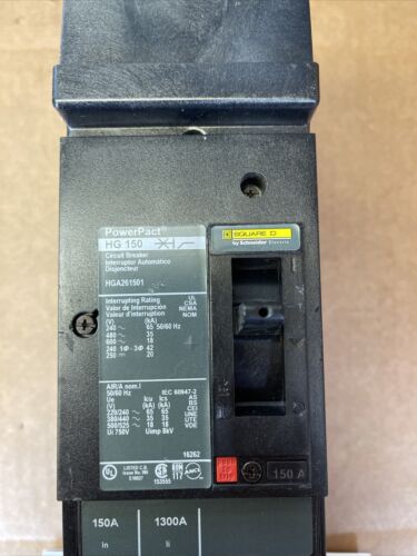 New Square D  Breaker HGA261501 150A 2Pole 1phase 600v 35k@480v A&B Connections