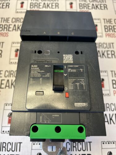 BJA36080 SQUARE D 3 POLE 80 AMP 600V 65KA POWERPACT CIRCUIT BREAKER NEW WRNTY