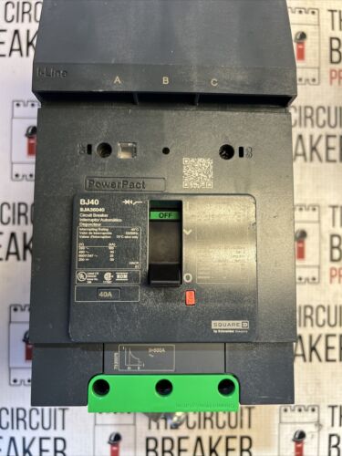 BJA36040 SQUARE D 3 POLE 40 AMP 65KA 600V POWERPACT CIRCUIT BREAKER NEW SURPLUS