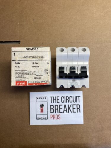 NB3P15 Bolt-On Circuit Breaker 15A 240V NB NB Series American,Federal Pacific