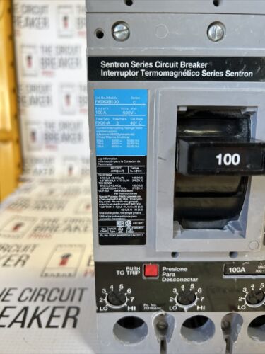 FXD63B100 SIEMENS 3 POLE 100A 600VAC 35KA SENTRON CIRCUIT BREAKER NEW SURPLUS