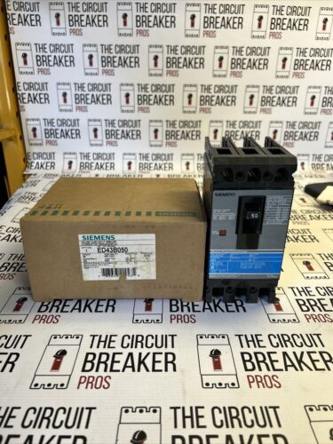 New Siemens ED43B050 50 Amp 480 Vac 3 Pole Circuit Breaker￼ - Warranty￼