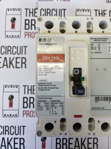 New Surplus Eaton EDH3150 150Amp100k@240V 3 Phase 1yr Warranty