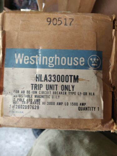 USED WESTINGHOUSE 1500-3000AMP TRIP UNIT HLA33000TM