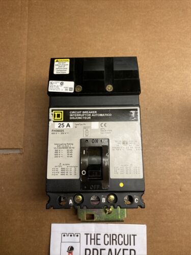 NEW TAKE OUT SQUARE D FH36025 3 Pole 25 Amp 600V Grey  label Circuit Breaker