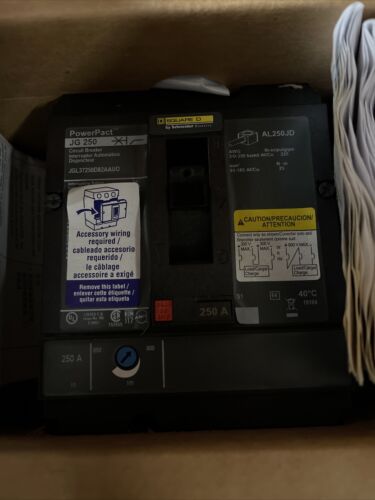 SQUARE D JGL37250 D82AAUO CIRCUIT BREAKER 3-Pole 250 A 500VDC - NEW IN BOX 