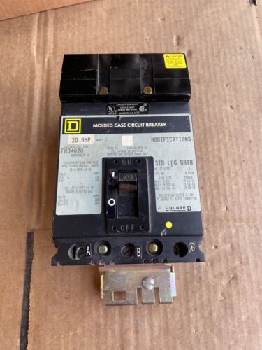 SQUARE D - FA34020 I-LINE CIRCUIT BREAKER - 20A 3P 480VAC - 3 POLE 20 AMP 480V