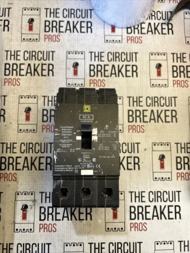 Square D EGB34040 Circuit Breaker, 40 Amp, 480 Volt, 35 kAIR, 3 Pole, Recon