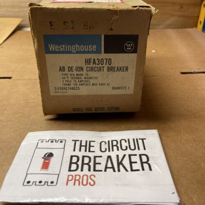 New HFA3070 Westinghouse, Cutler 600V 70A HFA Circuit Breaker 3P 3PH Bolt on