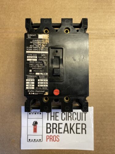 EHC3050 Cutler Hammer Eaton 3 Pole 50 amp 480 volt EHC Circuit Breaker