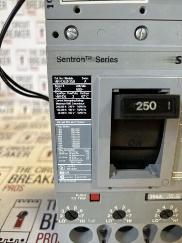 SIEMENS HHFD63F250 W/ 150 AMP TRIP 600 VOLT CIRCUIT BREAKER- WARRANTY