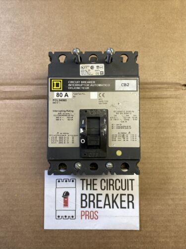 Square D 80A 480V FCL34080 3P Circuit Breaker