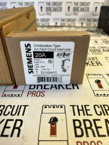 Q120AFC SIEMENS 1 POLE 20AMP 120V Arc Fault CIRCUIT BREAKER NEW