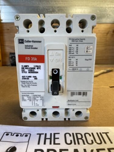 Eaton/Cutler Hammer Circuit Breaker FD3015 New Pullouts