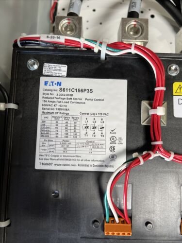 EATON ECS98X2CAJ-C1P7S3E8 S611 125HP 480V 3R Enclosed DRIVE Motor Soft Starter