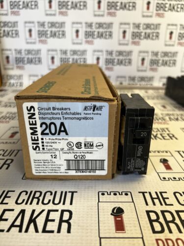 Siemens Q120 1-Pole 20-Amp 120/240V Plug-In Circuit Breaker Large Stock