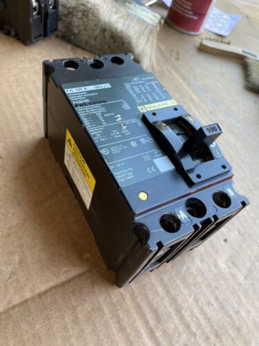 FHL36100 Square D 600V 100A FHL Series Circuit Breaker 3P 3PH Feed Thru LI