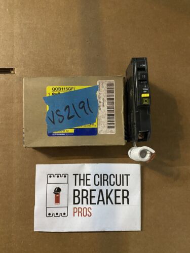 New in Box QOB115GFI Square D Circuit Breaker 10kA@120V