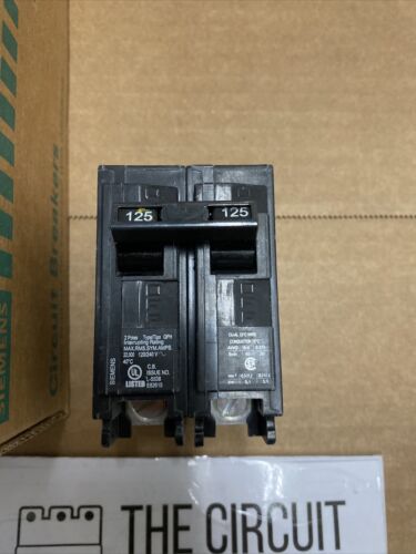 Q2125H Siemens Circuit Breaker 2 Pole 125 Amp 120/240V 22KA NEW