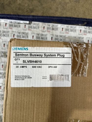 SLVBH4610G SIEMENS SENTRON BUSWAY SYSTEM PLUG 30AMP 600V New In Box WRNTY