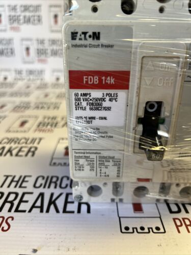 CUTLER HAMMER FDB3060 N 60A 600V 3P NEW SURPLUS WRNTY