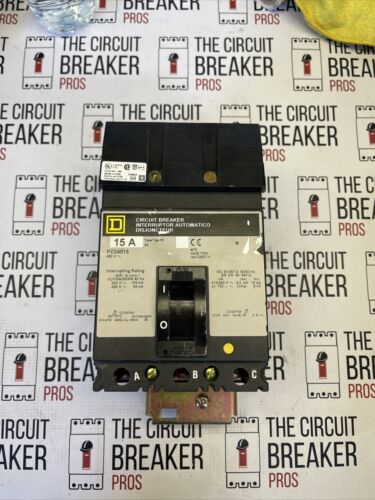 Square D FC34015 Circuit Breaker 15 Amp, 3 Pole, 480V, Recon 1yr Warranty