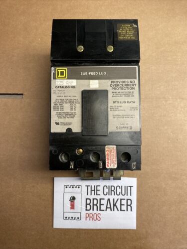 Recon  Square D SL225 3 Pole 225 Amp 600V Gray Sub Feed Lug Circuit Breaker "AK"