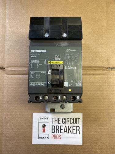 FA36020 Square D Type FA Circuit Breaker 3 Pole 20 Amp 600V NEW SURPLUS