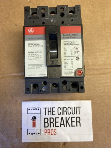 GE TEL136020WL 20 Amp 3 Pole Breaker   NEW SURPLUS       1 YEAR WARRANTY!!