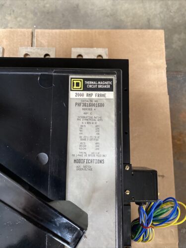 SQUARE D CIRCUIT BREAKER PHF3616001680  1600A  Reconditioned 2000amp frame W/aux