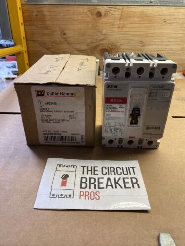 HFD3100 CUTLER HAMMER 3POLE 100AMP 60PV CIRCUIT BREAKER NEW 