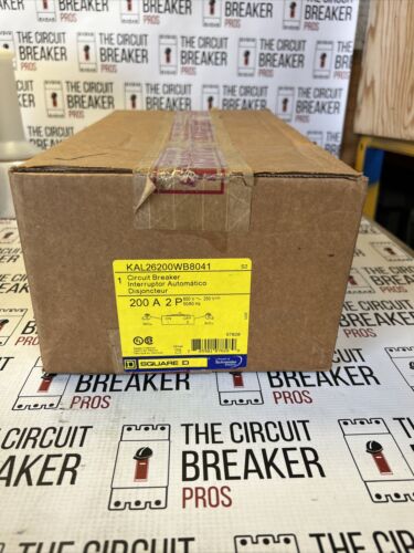 SQ-D 200AMP 2/ P BREAKER KAL26200WB8041 ADJUST TRIP  New In Box