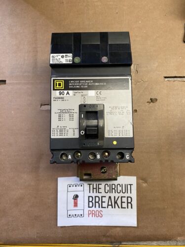 FA36090 Molded Case 90A 600V Circuit Breaker 3Pole I-Line FA Circuit New Pullout