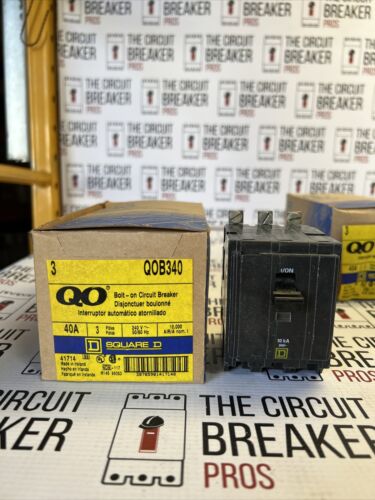 SQUARE D QOB340 BOLT-IN 3-P 40A 240V CIRCUIT BREAKER 'SAMEDAY SHIP'