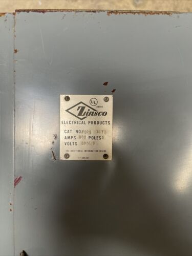 Zinsco  FDP Unit FDPS367B 800A 3P 600V Fusible Panelboard Switch Reconditioned