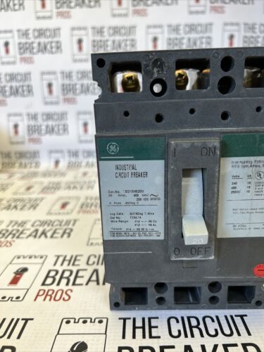 GE TED134020V, 20 Amp, 480 Volt, 3 Pole, Green, 18K, Circuit Breaker- WARRANTY