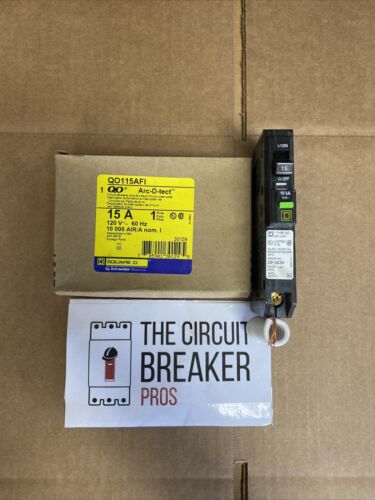 QO115AFI Square D Circuit Breaker QO Series QO-AF 15 Amp 120 Volt Plug-In