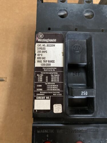 WESTINGHOUSE JB3250W CIRCUIT BREAKER *USED*