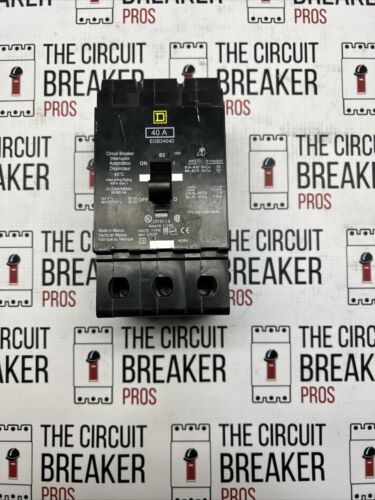 Square D EGB34040 Circuit Breaker, 40 Amp, 480 Volt, 35 kAIR, 3 Pole,NEW SURPLUS