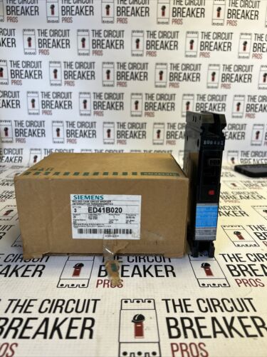 Siemens Ed41b020 Molded Case Circuit Breaker, 20 A, 120/277V Ac, 1 Pole, Lug In