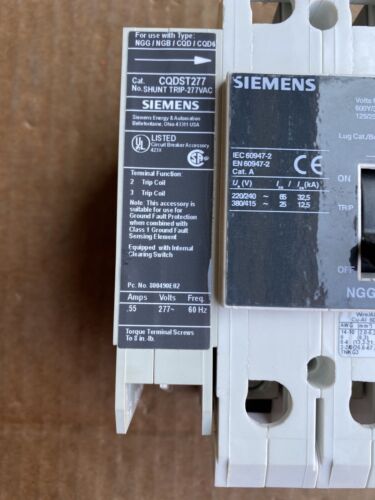 LGG3B030  Siemens Circuit Breaker VLSeries LGG 30A 600V With Shunt Trip Cqdst227