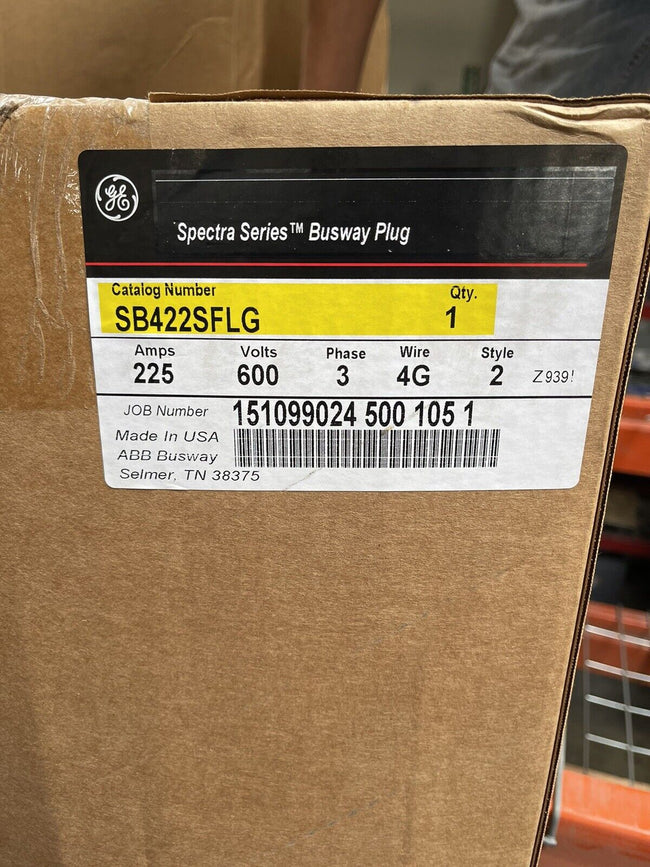 New SB422SFLG General Electric Busway Plug 225 Amp 3 Phase 4w 600v Breaker Type
